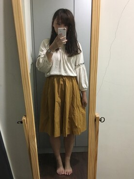 「マスタードイエロー」｜「アイテム（その他）」を使った、toruさん（レディース・164cm）の秋コーディネート