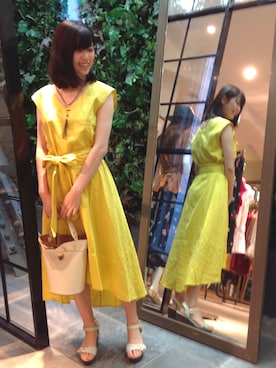 「INTERPLANET（インタープラネット）のアイテム（ワンピース/ドレス）」を使った、Yukiさん（レディース・157cm）の夏コーディネート