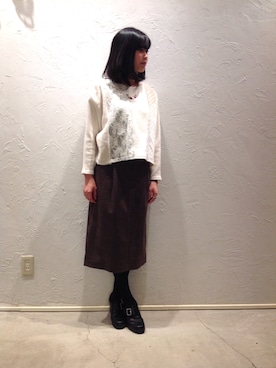 「INTERPLANET（インタープラネット）のアイテム」を使った、Yukiさん（レディース・157cm）の秋コーディネート