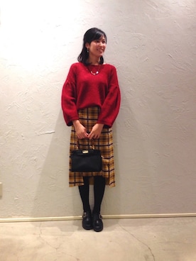 「RAW FUDGE（ローファッジ）のアイテム」を使った、Yukiさん（レディース・157cm）の秋コーディネート