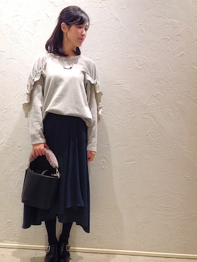 「RAW FUDGE（ローファッジ）のアイテム」を使った、Yukiさん（レディース・157cm）の秋コーディネート