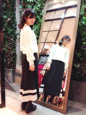 「RAW FUDGE（ローファッジ）のアイテム」を使った、Yukiさん（レディース・157cm）の冬コーディネート