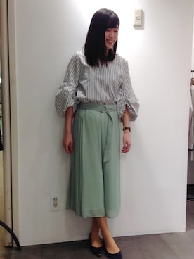 「プリーツ」｜Yukiさん（レディース・157cm）の春コーディネート