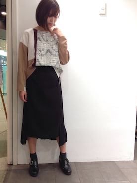 「RAW FUDGE（ローファッジ）のアイテム」を使った、Yukiさん（レディース・157cm）の秋コーディネート