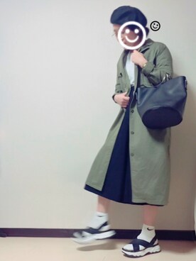 「RAGEBLUE（レイジブルー）のアイテム（ハンチング/ベレー帽）」を使った、izu☺︎さん（レディース・161cm）の冬コーディネート
