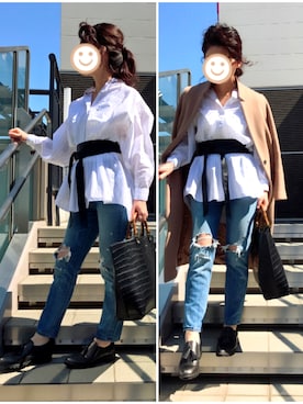 「スプリングSENSEOFPLACE」｜「アイテム（チェスターコート）」を使った、izu☺︎さん（レディース・161cm）の春コーディネート