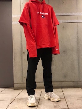 「VETEMENTS(ヴェトモン)のアイテム」を使った、shionさん(メンズ・177cm)の秋コーディネート