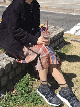「ウルトラブースト」｜「アイテム（ブルゾン）」を使った、reさん（レディース・161cm）の春コーディネート
