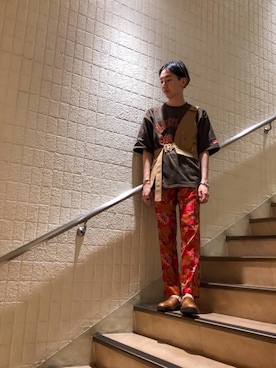 「MONKEY TIME（モンキータイム）の＜NFL＞ Directed by ＜monkey time＞ Cleveland Browns/Tシャツ（Tシャツ/カットソー、ブラウン系）」を使った、Yusuke Takeiさん（メンズ・175cm）の夏コーディネート