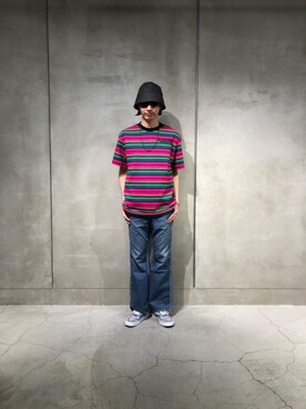 「MONKEY TIME（モンキータイム）の＜monkey time＞ BEADS NECKLACE/ネックレス（ネックレス、グリーン系）」を使った、Yusuke Takeiさん（メンズ・175cm）の春コーディネート