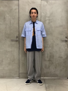「MONKEY TIME（モンキータイム）のアイテム（スウェットパンツ）」を使った、Yusuke Takeiさん（メンズ・175cm）の夏コーディネート