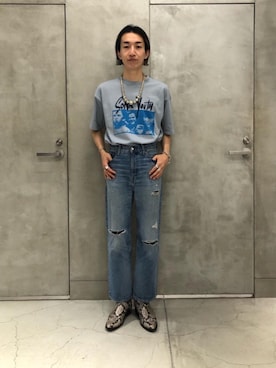 「sonic youth（ソニックユース）のアイテム」を使った、Yusuke Takeiさん（メンズ・175cm）の夏コーディネート