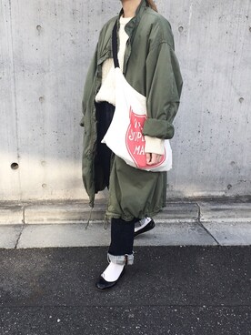 「M65」｜にしむら ゆきさん（レディース・158cm）の冬コーディネート