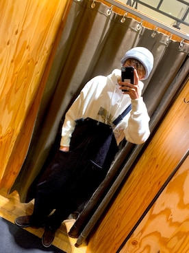 「HARE」｜「アイテム（サロペット/オーバーオール）」を使った、みーやさん（メンズ・176cm）の冬コーディネート