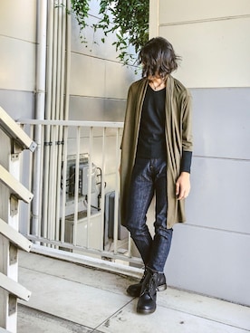 「チャイハネ（チャイハネ）のアイテム（カーディガン/ボレロ）」を使った、NONONOさん（メンズ・171cm）の秋コーディネート