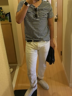 「Saturdays NYC（サタデーズ ニューヨークシティ ）のアイテム（スリッポン）」を使った、Cさん（メンズ・175cm）の夏コーディネート
