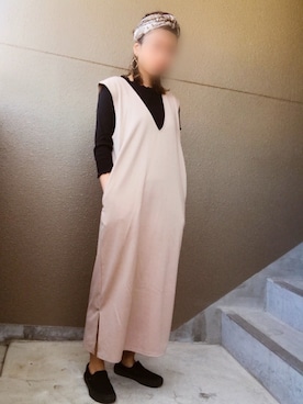 「rps（アールピーエス）のアイテム（ジャンパースカート）」を使った、ricoさん（レディース・155cm）の春コーディネート