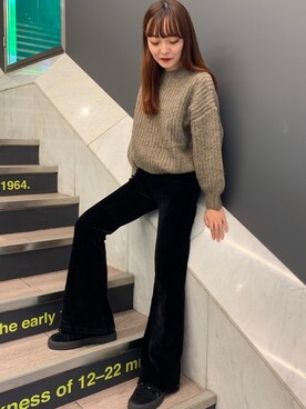 「VANS（バンズ）のVANS ヴァンズ ERA CRP エラ CRP V3470S 18SP S/BLACK（スニーカー）」を使った、lazyandeasyさん（レディース・158cm）の秋コーディネート