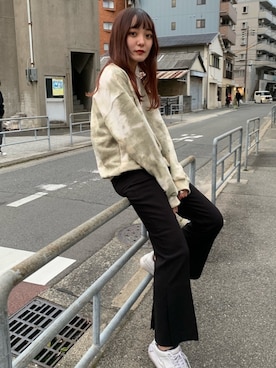「アイテム（スラックス、その他）」を使った、lazyandeasyさん（レディース・158cm）の冬コーディネート