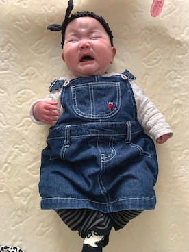 「アイテム（スカート）」を使った、riiano◡̈⃝︎⋆︎*さん（キッズ・60cm）の春コーディネート