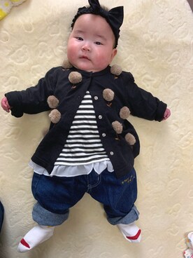 riiano◡̈⃝︎⋆︎*さん（キッズ・60cm）の春コーディネート