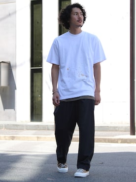 「YSTRDY's TMRRW（イエスタデイズトゥモロー）のアイテム（パンツ）」を使った、k.yさん（メンズ・173cm）の夏コーディネート