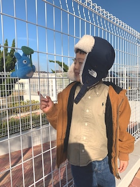「Carhartt（カーハート）のアイテム（ジャケット/アウター）」を使った、かなかなさん（キッズ・100cm）の冬コーディネート