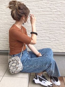 「アイテム（ニット/セーター）」を使った、nonさん（レディース・163cm）の秋コーディネート