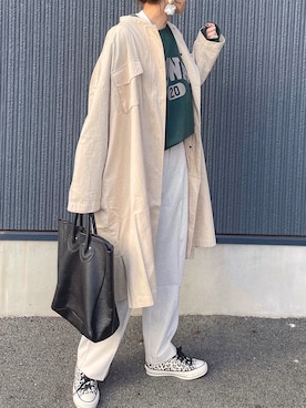 「Auntie Rosa Holiday（アンティローザホリデー）のIOWAカレッジロゴルーズスウェット（スウェット）」を使った、nonさん（レディース・163cm）の冬コーディネート