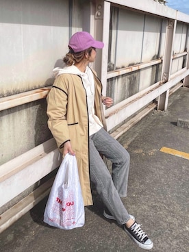 「CONVERSE（コンバース）のconverse（コンバース） ALL STAR OX（オールスターOX）（スニーカー）」を使った、nonさん（レディース・163cm）の冬コーディネート