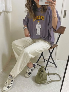 「BEN DAVIS/WHITE LABEL（ベンデイビス ホワイトラベル）のアイテム」を使った、nonさん（レディース・163cm）の春コーディネート