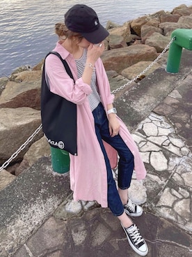 「CONVERSE（コンバース）のconverse（コンバース） ALL STAR OX（オールスターOX）（スニーカー）」を使った、nonさん（レディース・163cm）の夏コーディネート