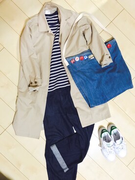 「UNIQLO（ユニクロ）のアイテム（Tシャツ/カットソー、ブルー系）」を使った、1226sssさん（メンズ）の春コーディネート