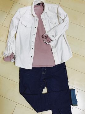「HARE（ハレ）のサーマルセミロングカットソー(HARE)（Tシャツ/カットソー、ピンク系）」を使った、1226sssさん（メンズ）の春コーディネート
