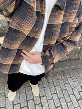 「PENDLETON（ペンドルトン）のアイテム（その他アウター）」を使った、たさん（メンズ・179cm）の冬コーディネート