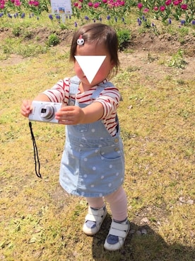 「SLOW（スロウ）のアイテム（トップス）」を使った、あさchocoさん（キッズ・80cm）の夏コーディネート