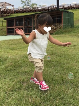 「babyGAP（babyGAP）のアイテム（シャツ/ブラウス、ホワイト系）」を使った、あさchocoさん（レディース）の秋コーディネート