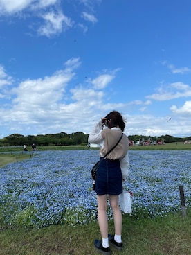 「SEVENDAYS=SUNDAY（セブンデイズサンデイ）のアイテム（ベスト）」を使った、あきさん（レディース・155cm）の春コーディネート