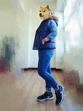 「blue」｜「アイテム（ベスト）」を使った、yungさん（レディース・160cm）の春コーディネート