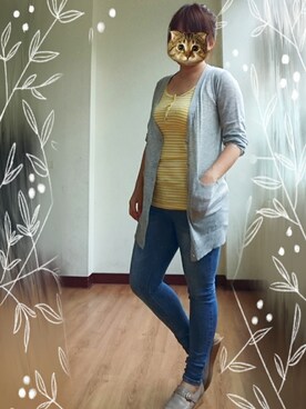 「gray」｜「アイテム（その他アウター）」を使った、yungさん（レディース・160cm）の春コーディネート