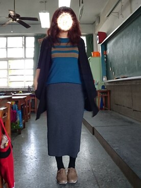 「ニコアンド」｜「アイテム（スリッポン）」を使った、yungさん（レディース・160cm）の冬コーディネート