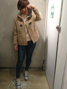 「NET（ネット）のアイテム（ブルゾン）」を使った、yungさん（レディース・160cm）の春コーディネート