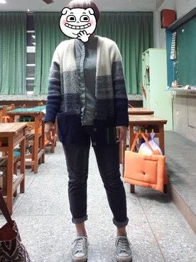 「MUJI」｜「アイテム（その他アウター）」を使った、yungさん（レディース・160cm）の冬コーディネート