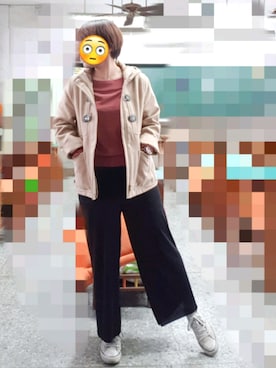 「NET（ネット）のアイテム（ブルゾン）」を使った、yungさん（レディース・160cm）の冬コーディネート
