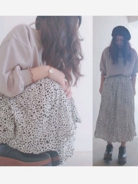 「GRL（グレイル）のアイテム（ハンチング/ベレー帽）」を使った、mininoさん（レディース・148cm）の冬コーディネート