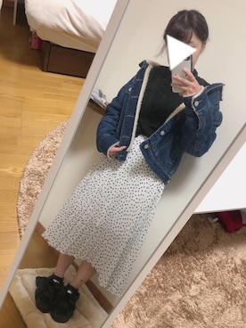 「GRL（グレイル）のアイテム（デニムジャケット）」を使った、＊m a y u＊さん（レディース・144cm）の冬コーディネート