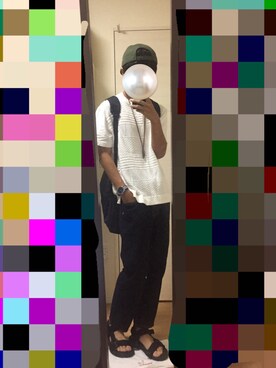 「JEANS MATE（ジーンズメイト）のアイテム（Tシャツ/カットソー、ホワイト系）」を使った、yuuさん（メンズ・173cm）の夏コーディネート