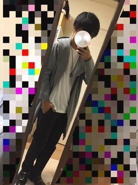 「LIDNM（リドム）のアイテム（パンツ、ブラック系）」を使った、yuuさん（メンズ・173cm）の秋コーディネート