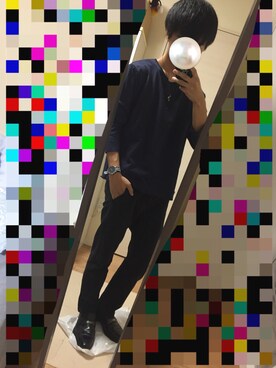 「LIDNM（リドム）のアイテム（その他パンツ、ブラック系）」を使った、yuuさん（メンズ・173cm）の秋コーディネート