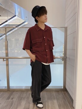 「JUNRED（ジュンレッド）のアイテム（サンダル）」を使った、ucchiさん（メンズ・170cm）の春コーディネート